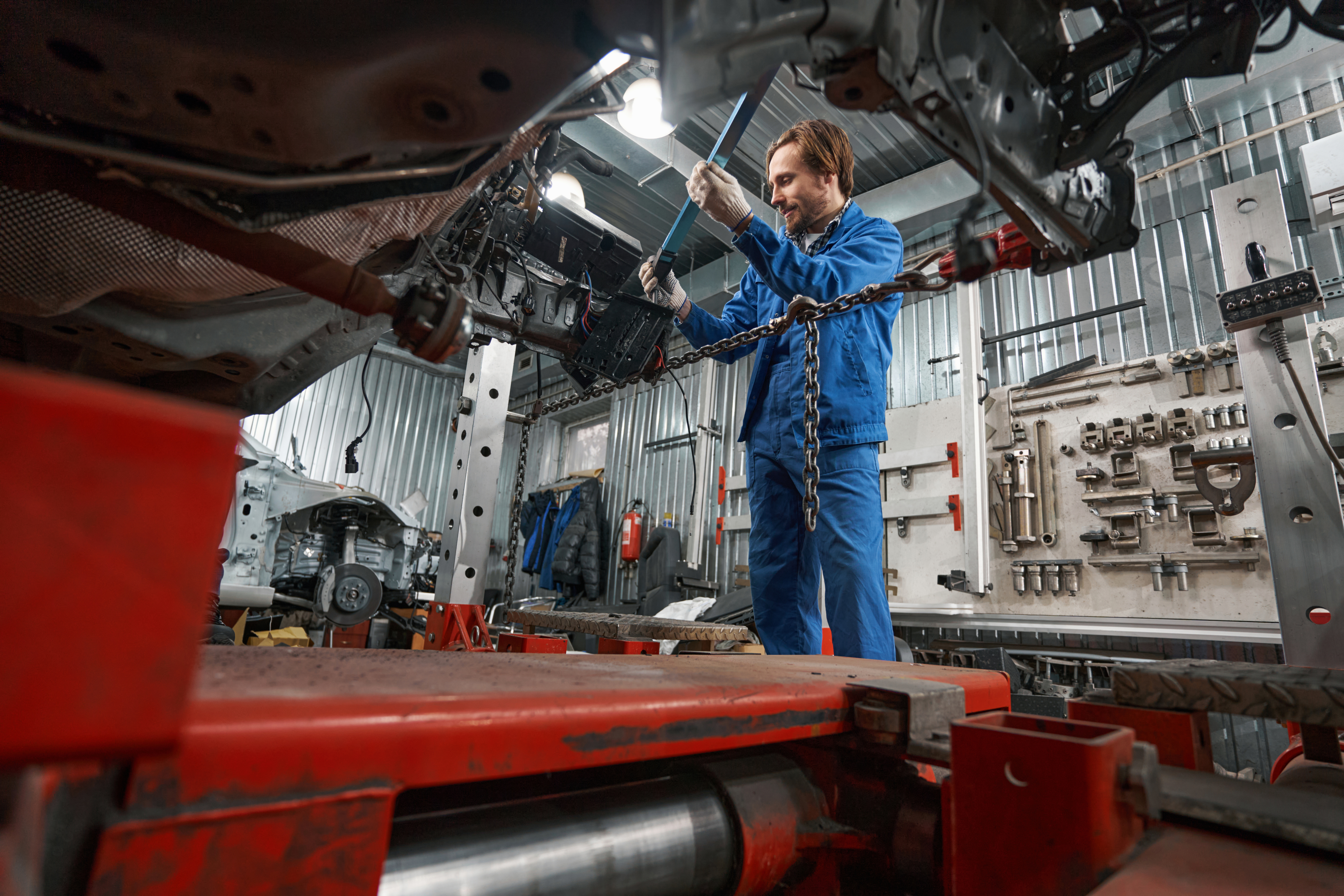 Technician with special tools